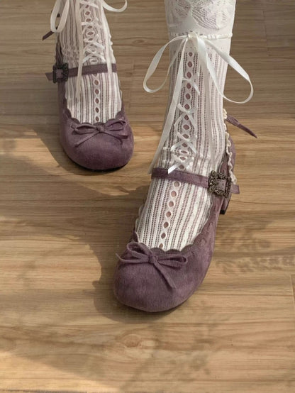 Retro Bow Round-Toe Lolita Shoes