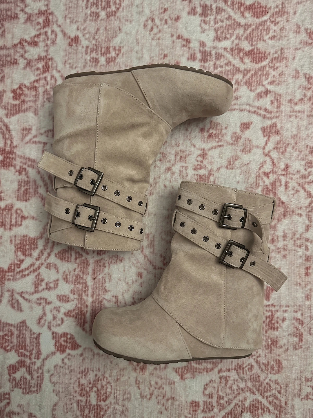 Ottavielle Suede Buckle Slouch Boots