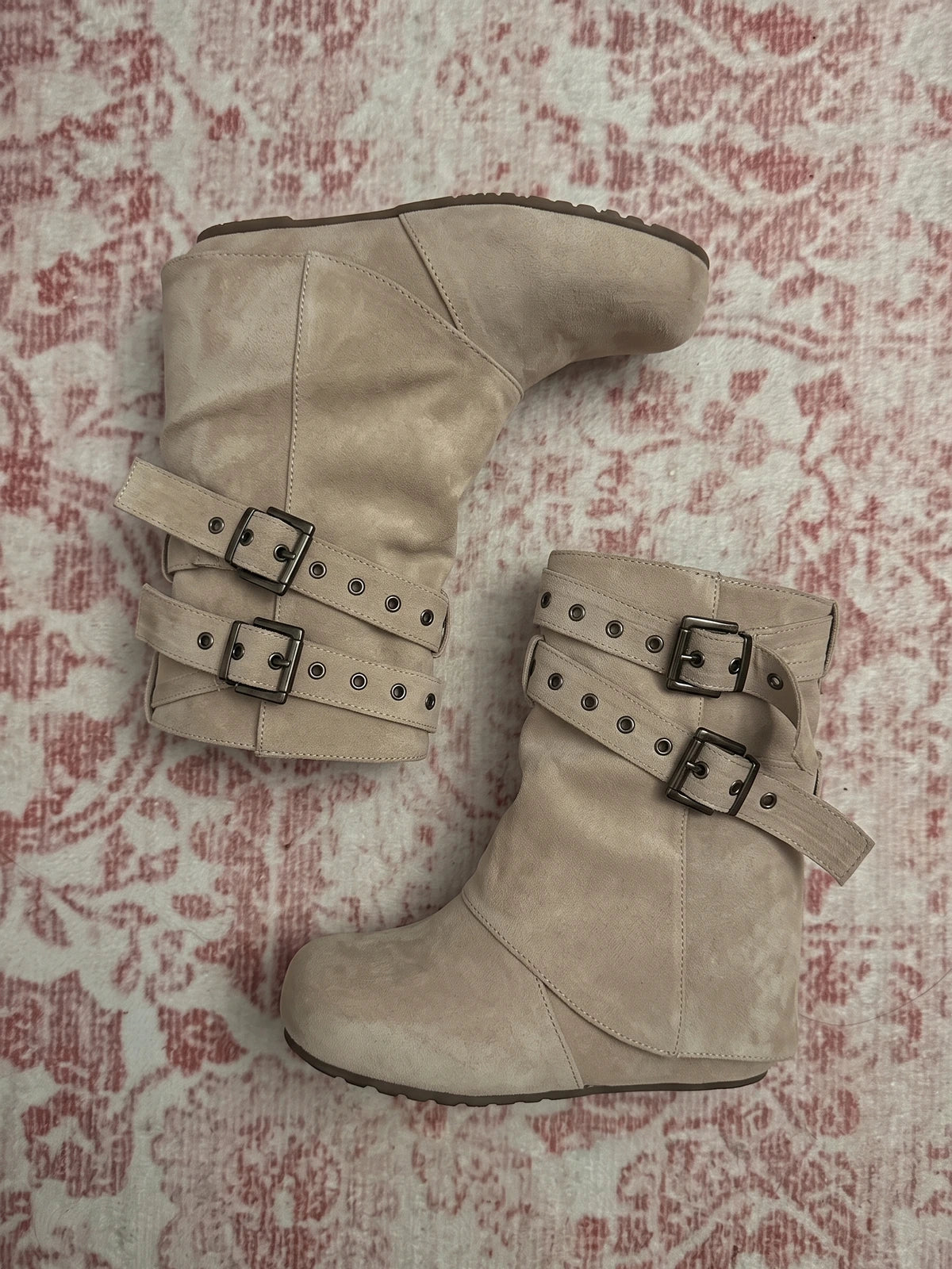 Ottavielle Suede Buckle Slouch Boots
