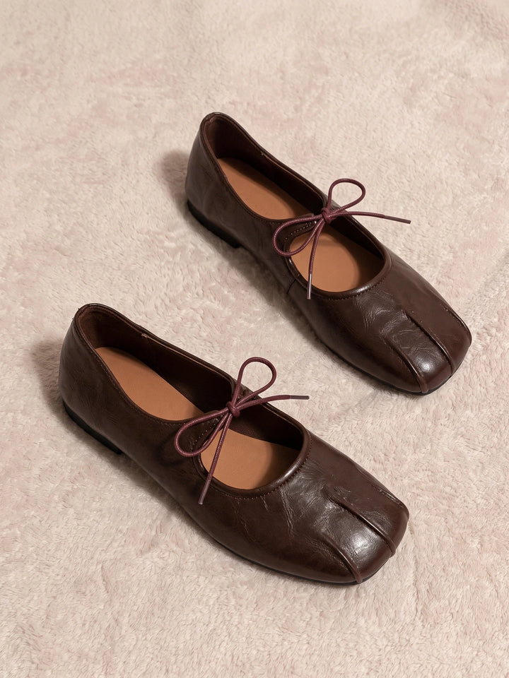 Ottilia Dark Brown Seam Ballerina Flats