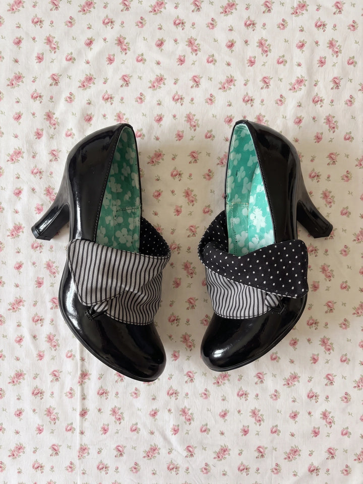 Bernyce Pinstripe Polka Dot Heels