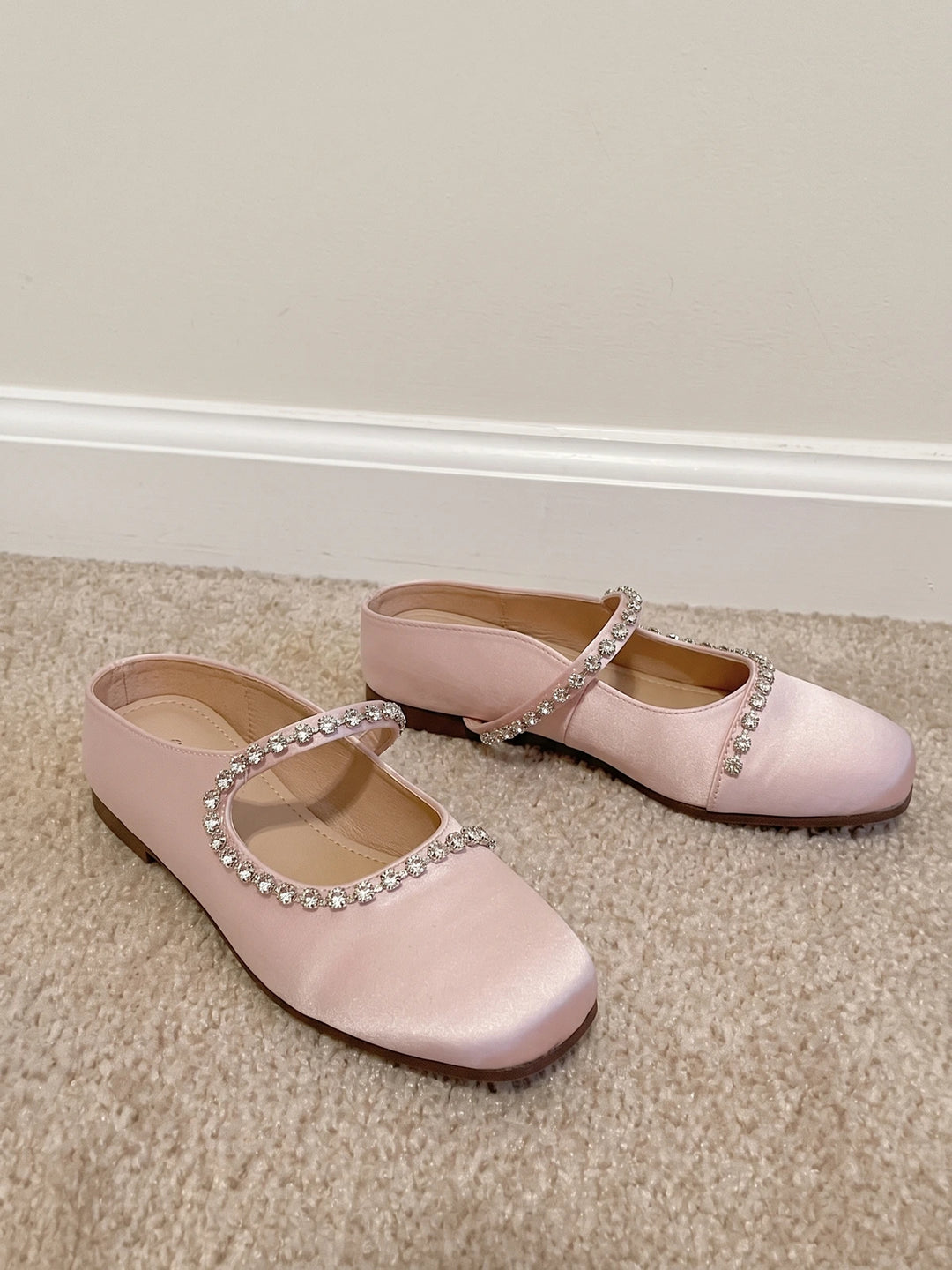 Faustina Rhinestone Satin Mules