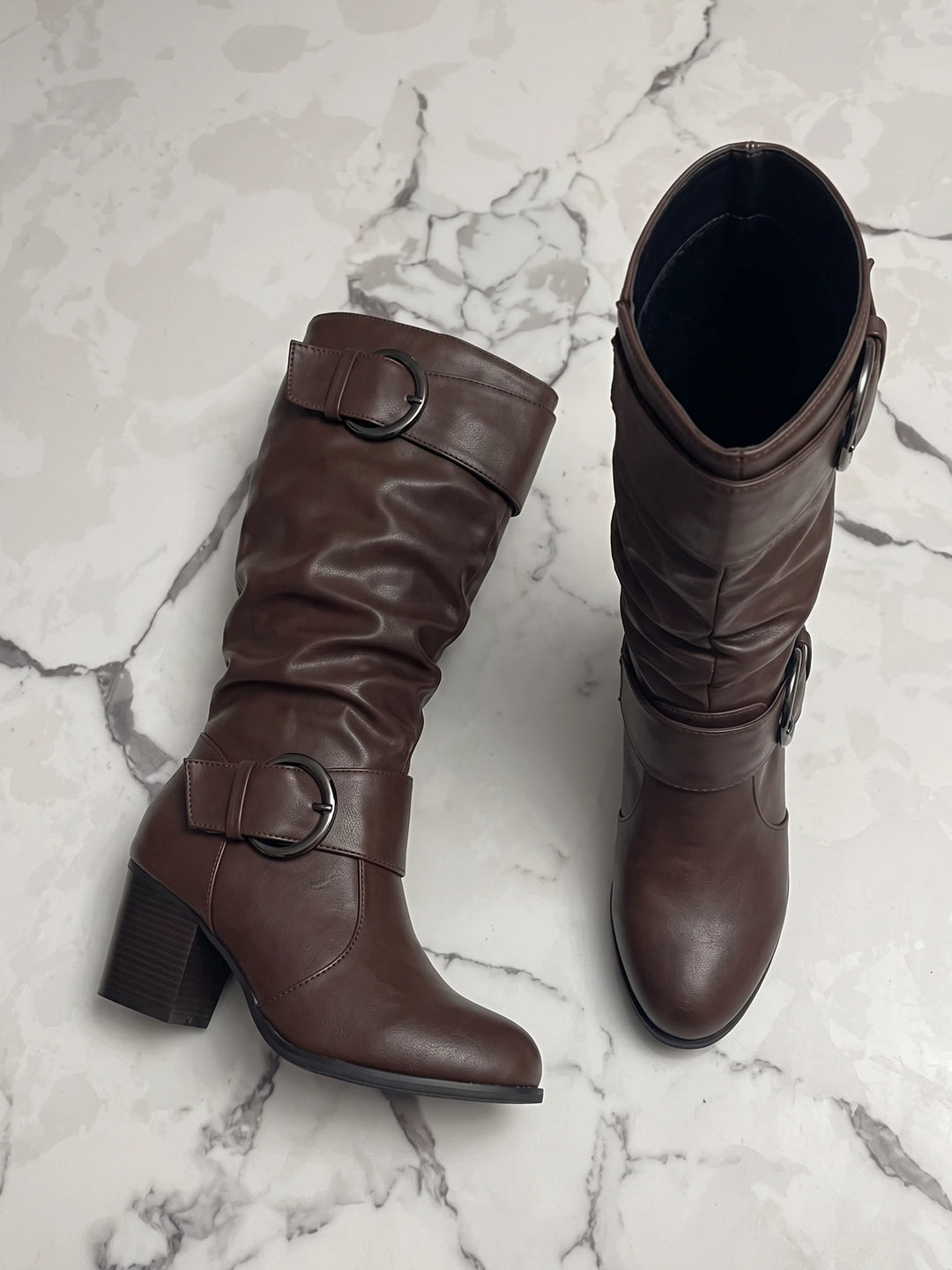 Valerienne Buckle Slouch Knee Boots