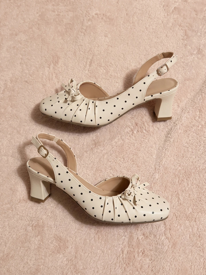Fleurette Polka Dot Slingback Heels
