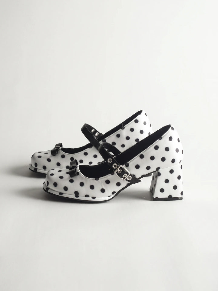Zibeline Polka Dot Bow Mary Jane Heels