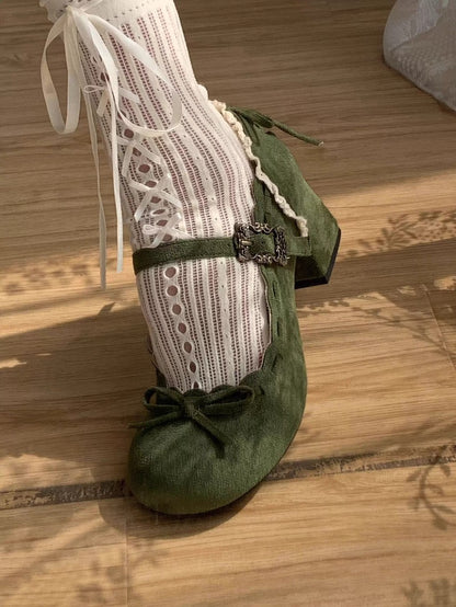 Retro Bow Round-Toe Lolita Shoes