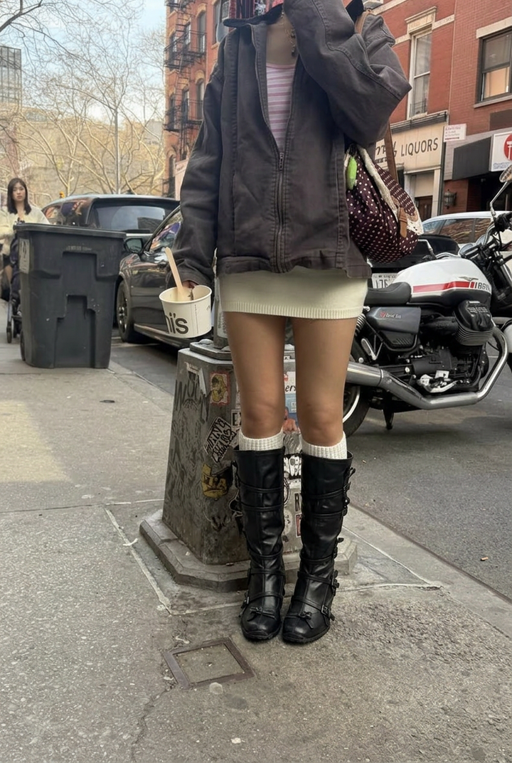 Floral Bow Lace up Boots