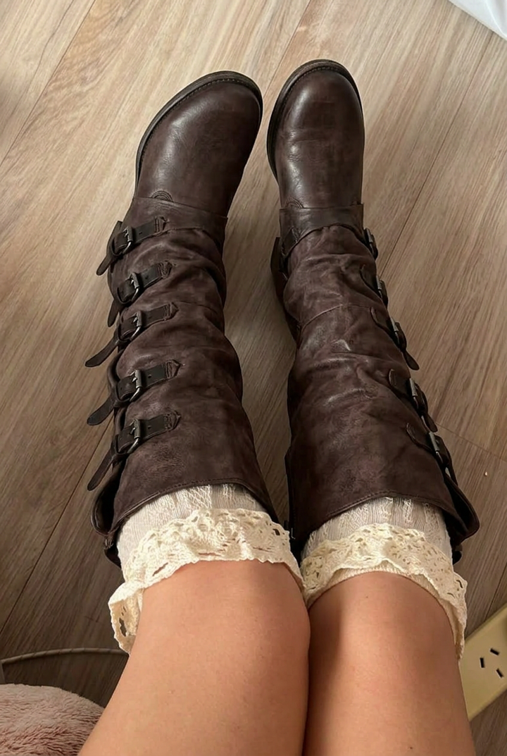 Wasteland Buckle Slouch Boots