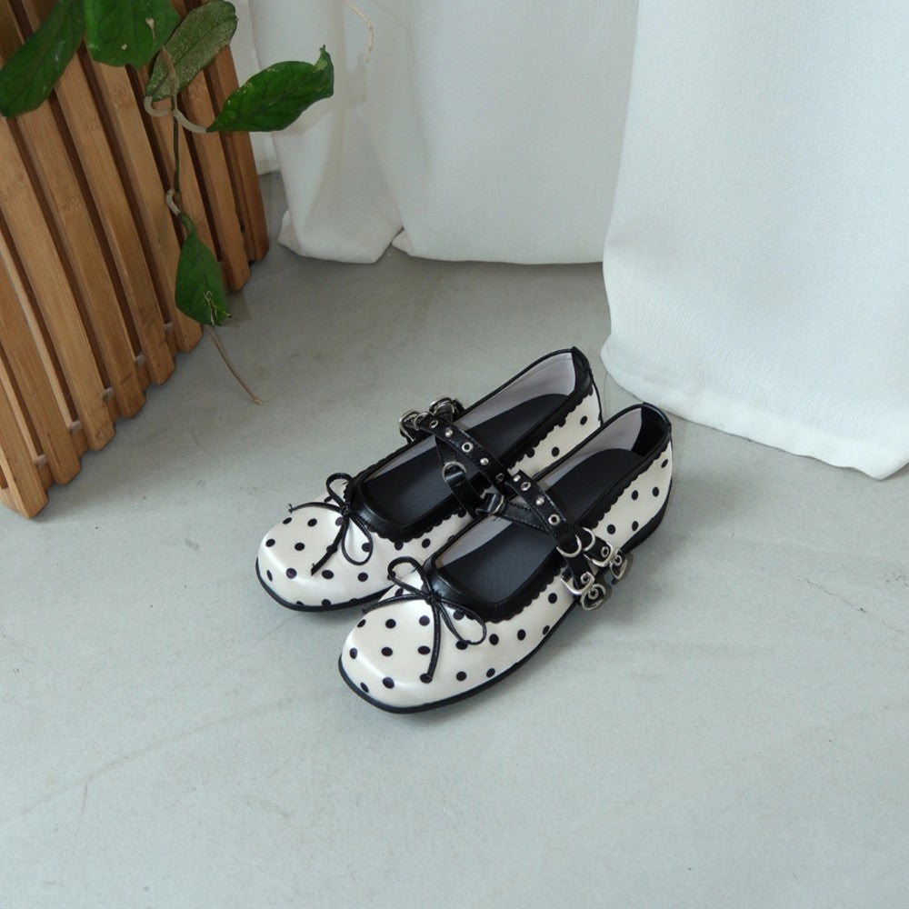 French Polka Dot Mary Janes