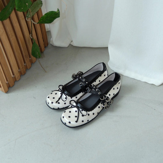 French Polka Dot Mary Janes
