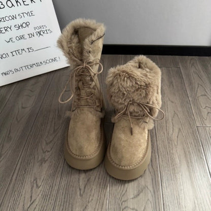 Two-Way Fleece Winter Snow Boots