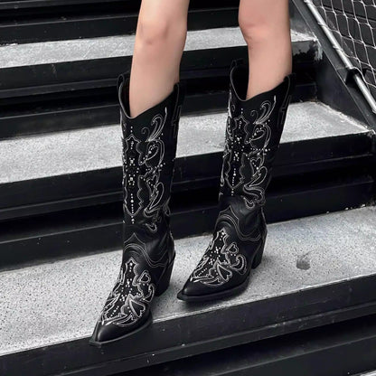 Embroidered Western Cowboy Boots