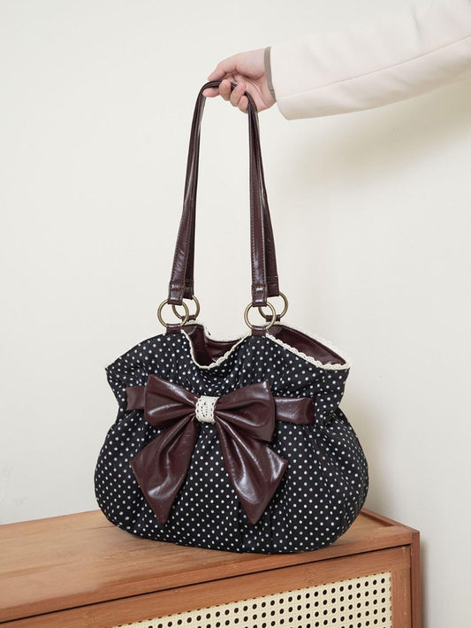Polka Dot Bow Shoulder Bag