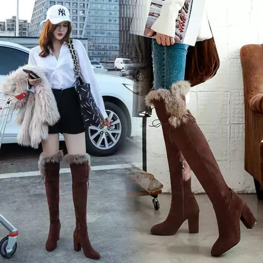 Faux Fur Over-Knee Winter Boots