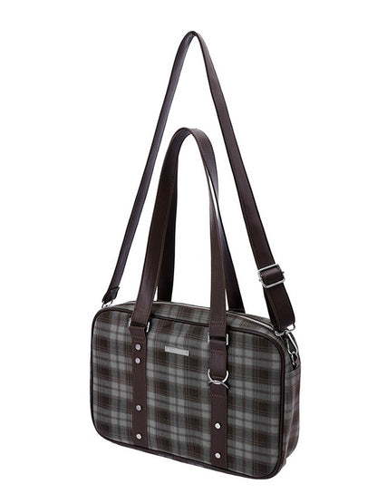 Preppy Plaid Large Tote Bag