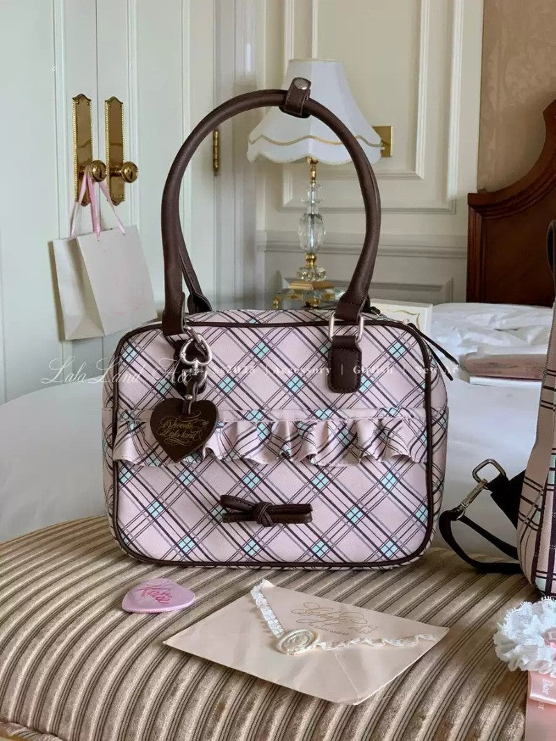 Elegant British Plaid Bow Bag