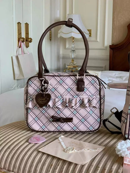 Elegant British Plaid Bow Bag