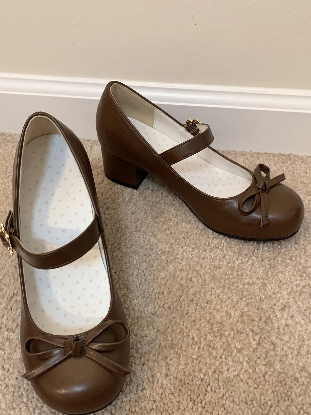 Mirellina Bow Heart-Buckle Mary Jane Heels