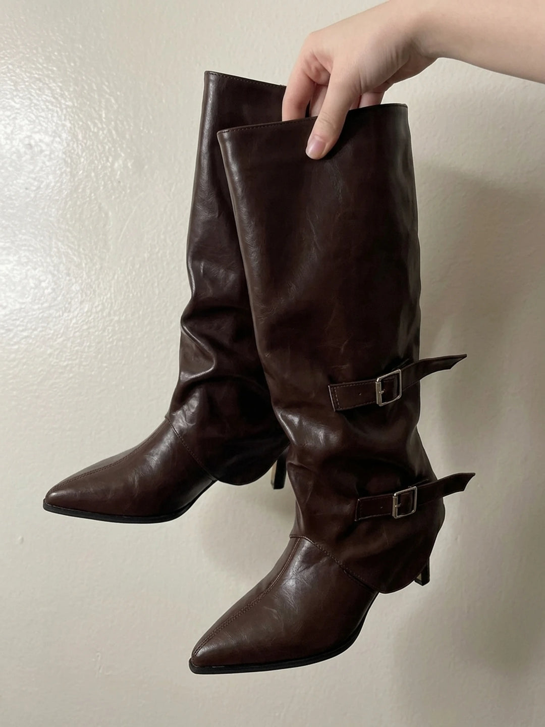 Mirellionna Buckle Slouch Knee-High Boots