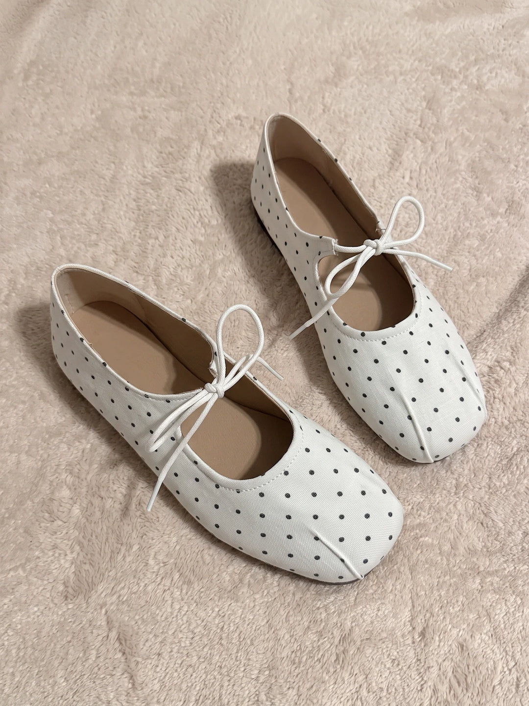 Mirellina Polka Dot Canvas Flats