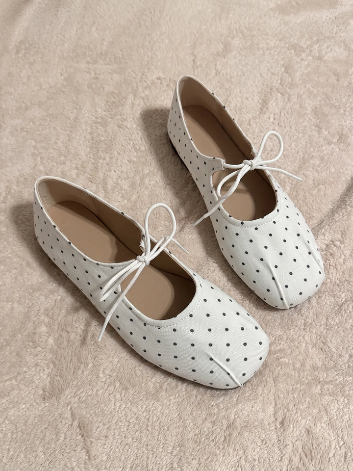 Mirellina Polka Dot Canvas Flats