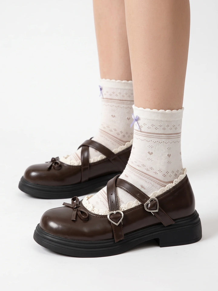 Lilou Scalloped Lace Mary Jane Shoes