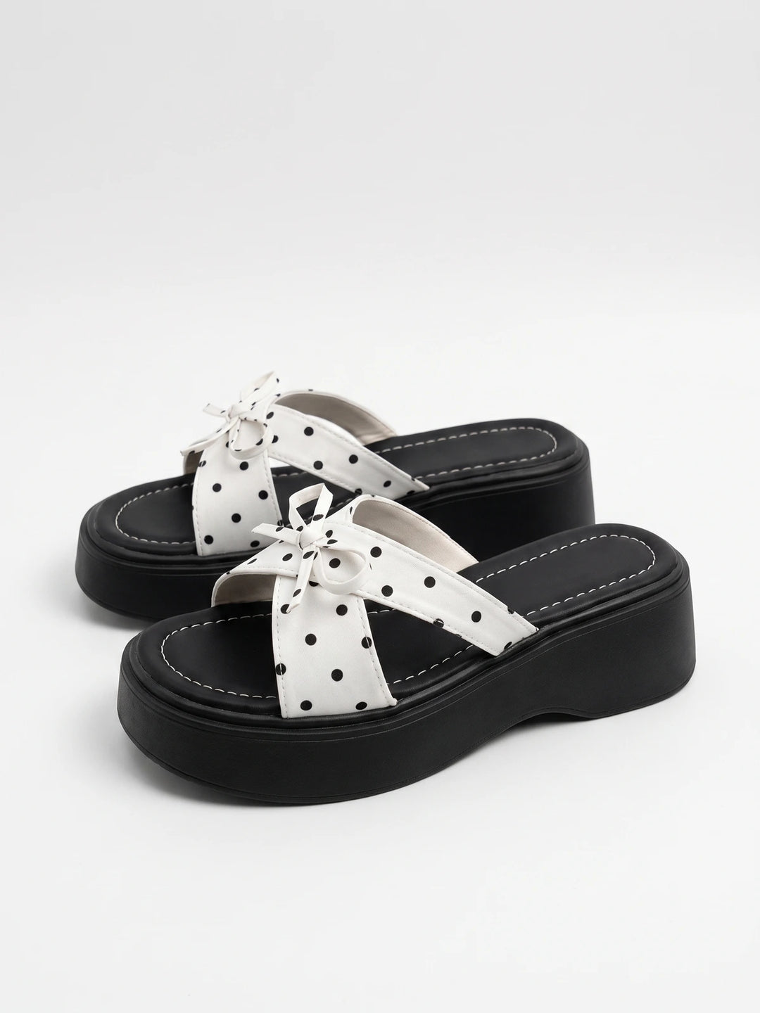 Ariane Polka Dot Platform Mules