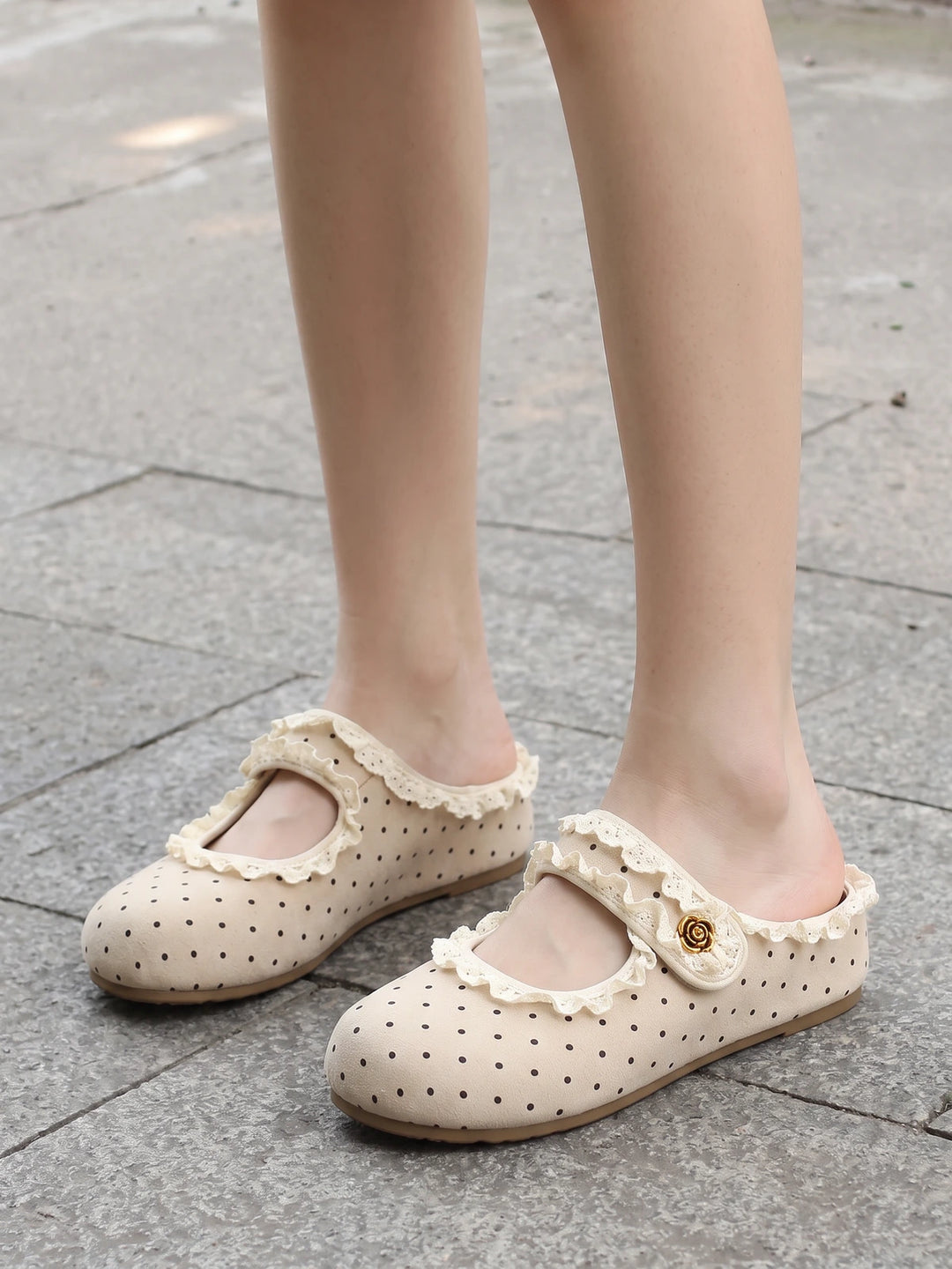 Francette Polka Dot Lace Mules