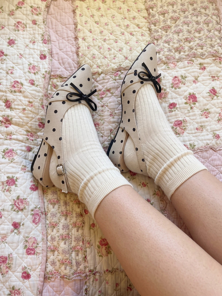 Edith Polka Dot Wedge Sandals