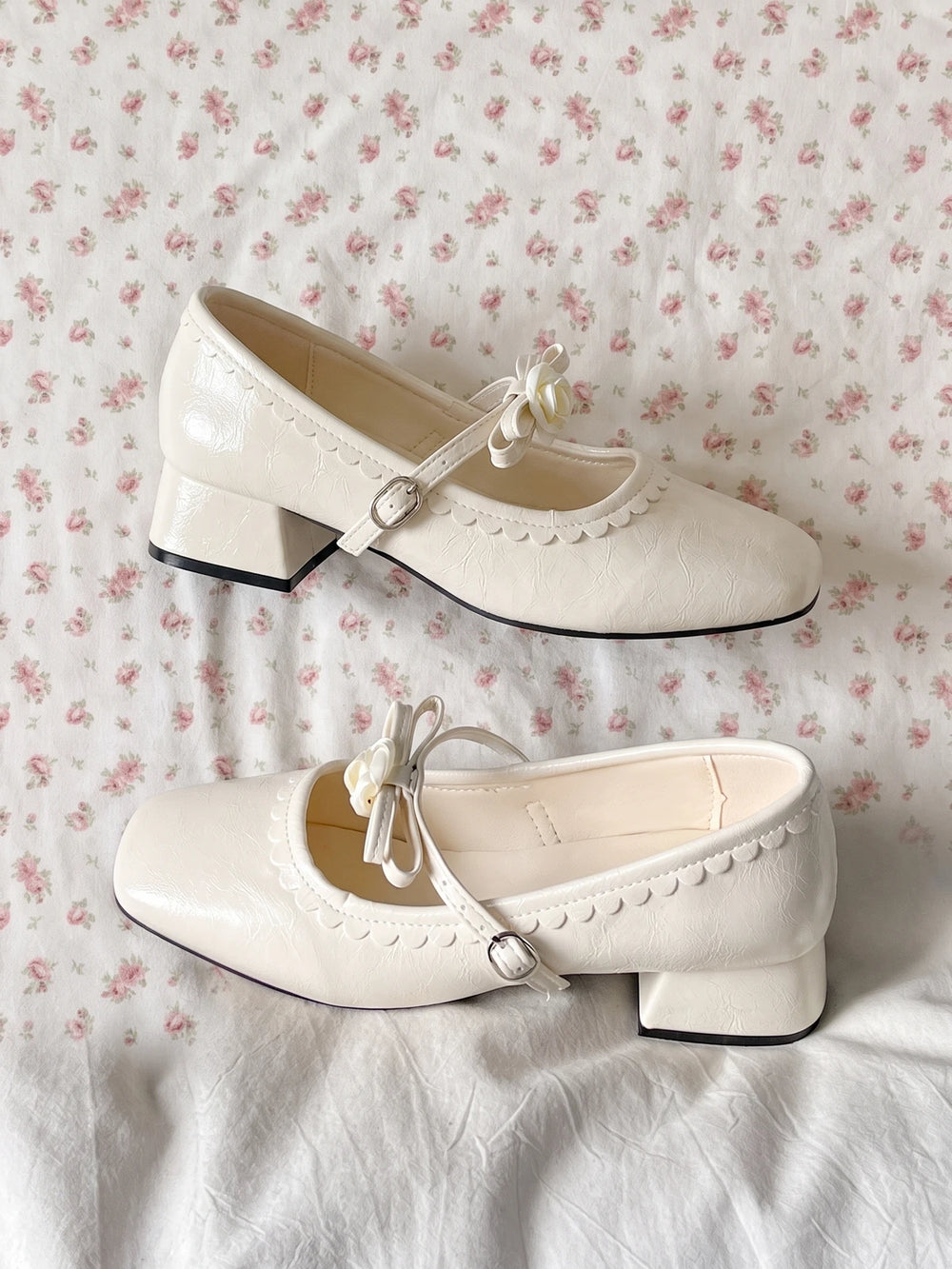 Rosina Scalloped Flower Mary Janes