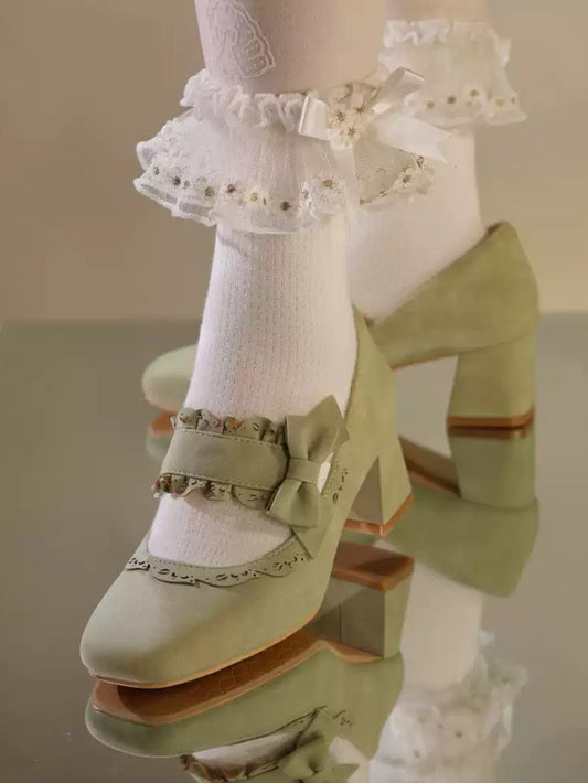 Cute Bow Round-Toe Lolita Heels