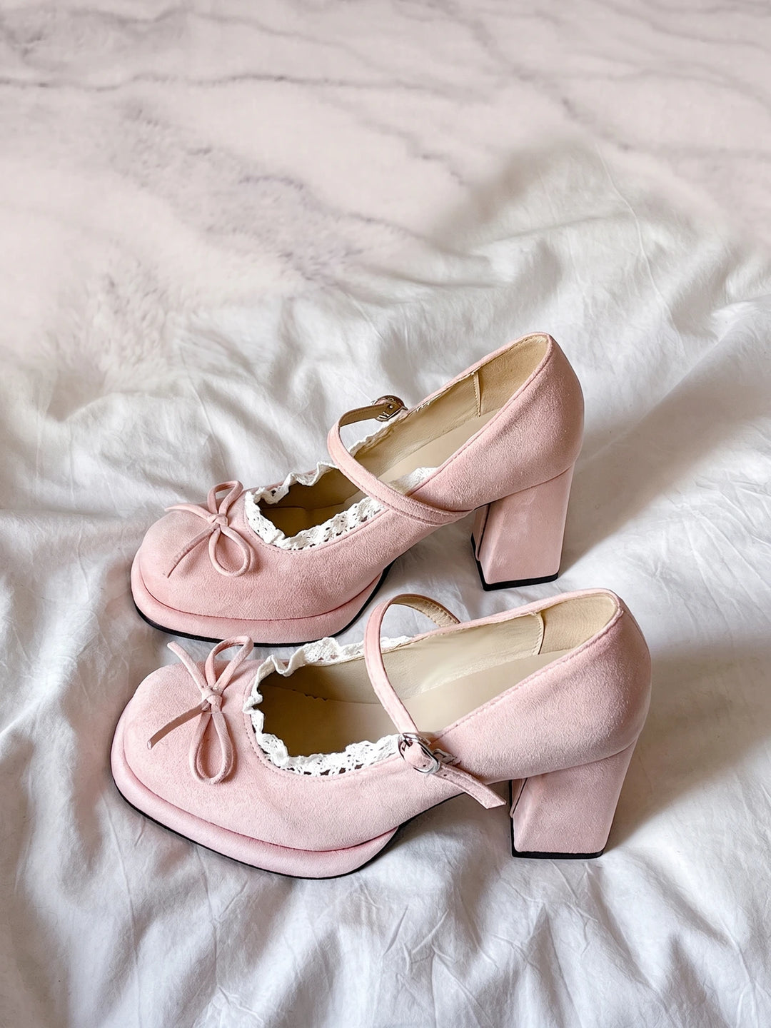Zibeline Lace Bow Mary Jane Heels