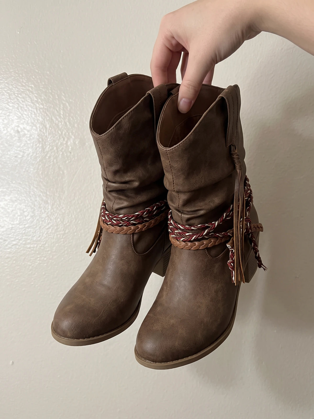 Solange Braided Tassel Mid-Calf Boots
