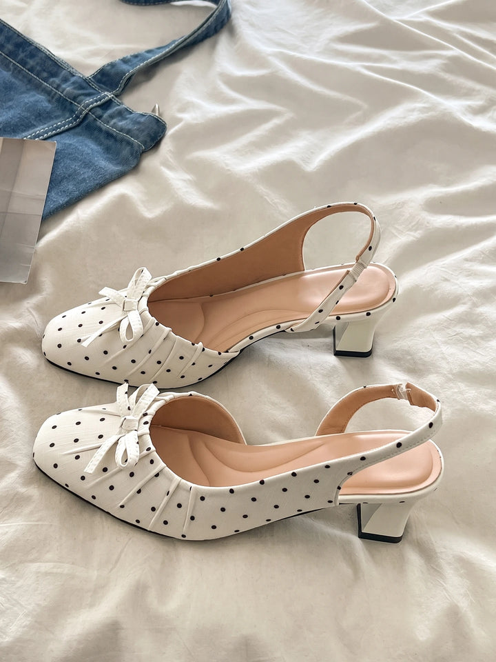 Anabel Polka Dot Bow Slingback Heels