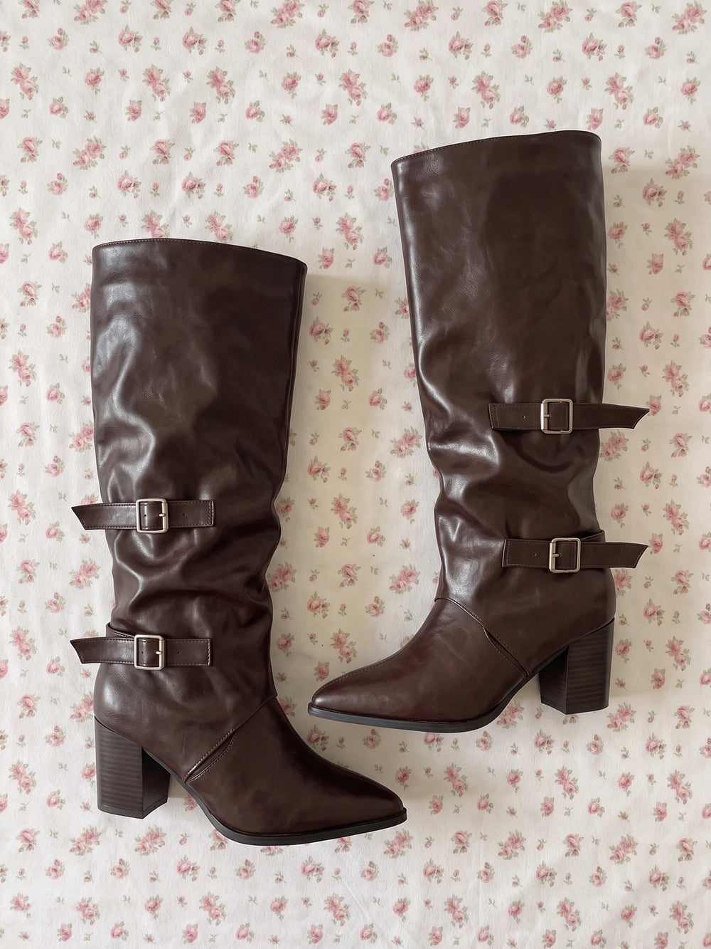 Mirellionna Buckle Slouch Knee-High Boots