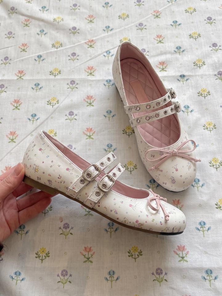 Bettine Floral Print Mary Jane Flats