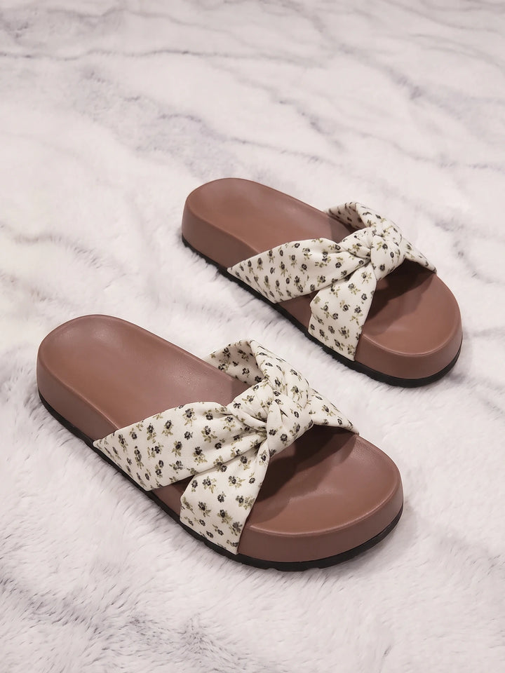 Rosalinde Floral Knot Flat Sandals
