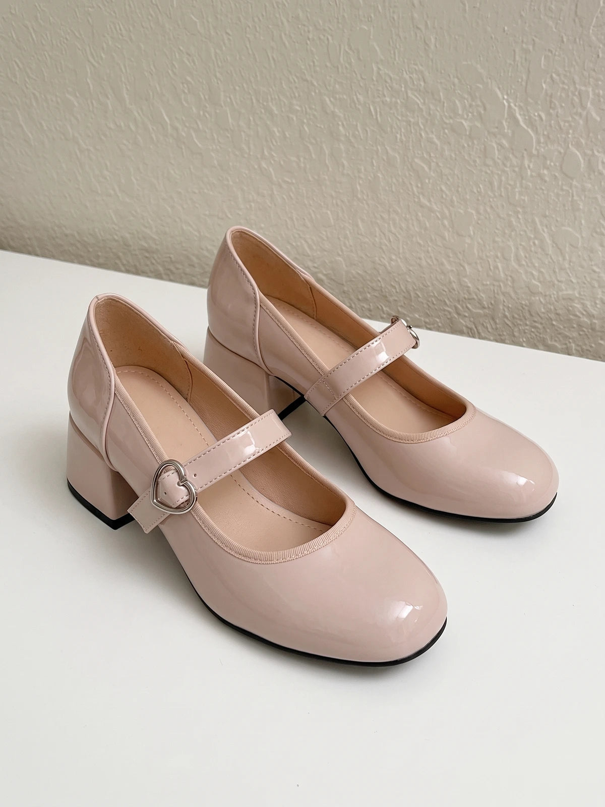 Amelotte Nude Patent Mary Jane Heels