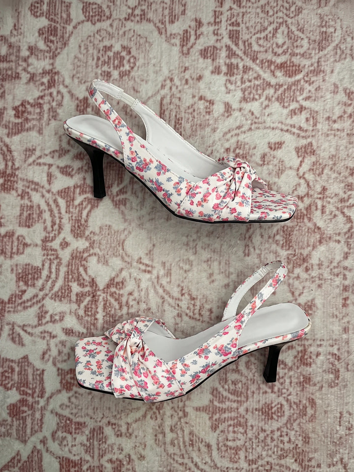 Miellette Floral Knot Slingback Heels