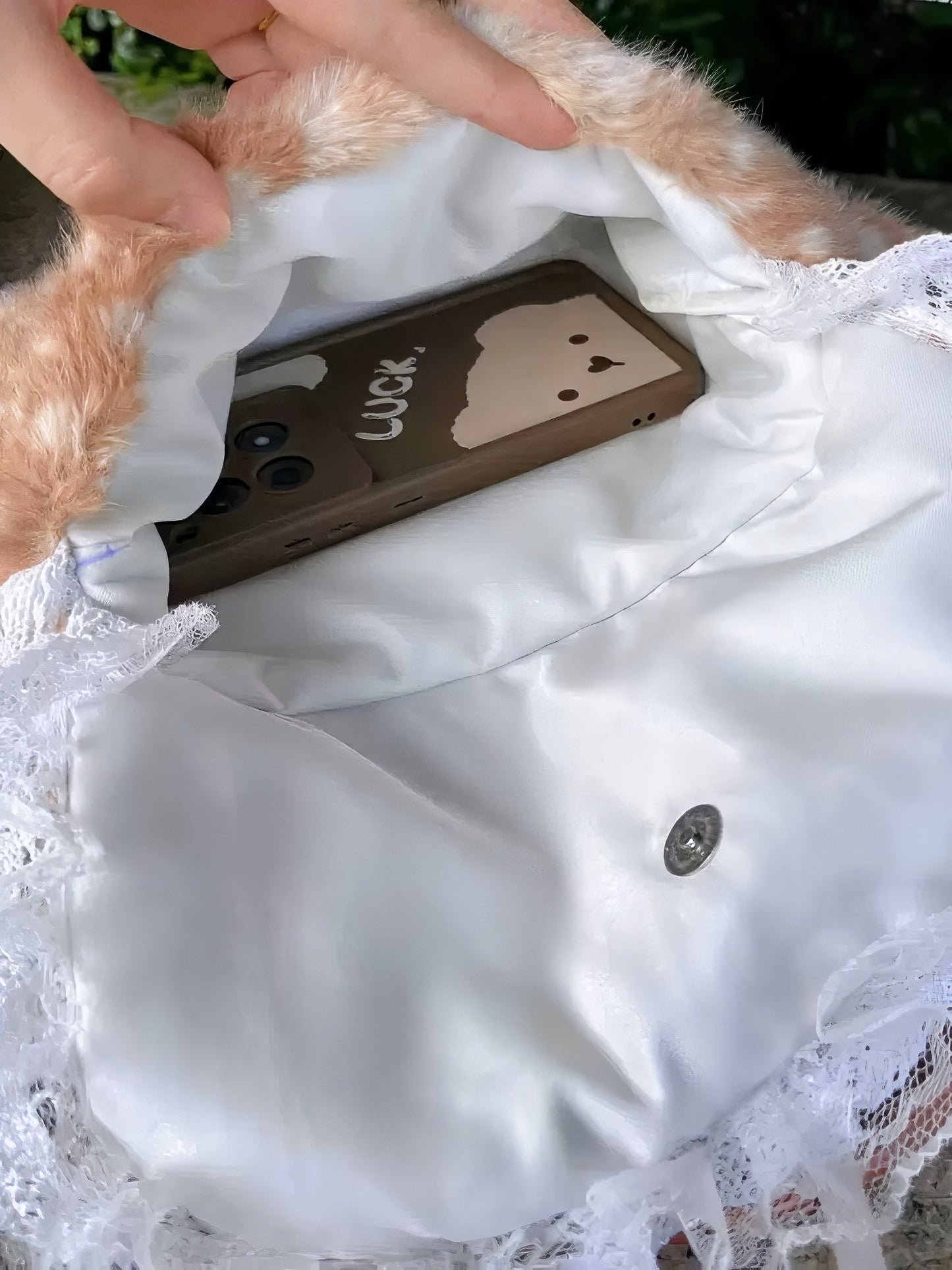 Fawn Spot Plush Vintage Shoulder Bag