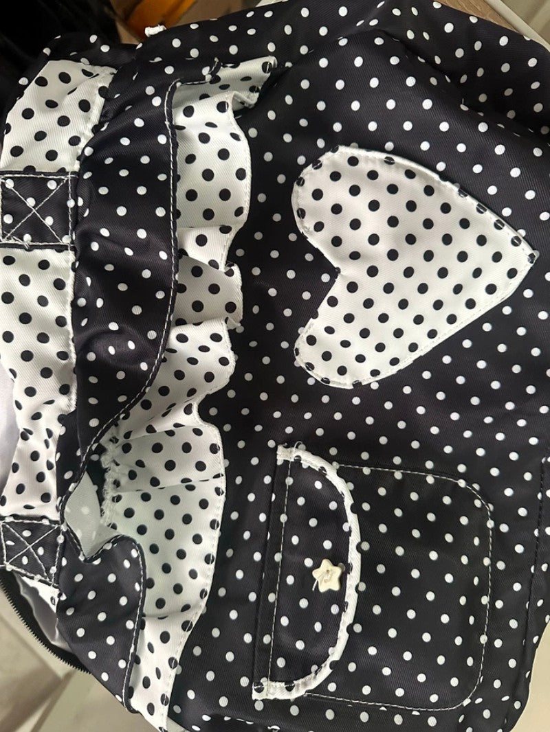 Polka Dot Heart Canvas Tote Bag