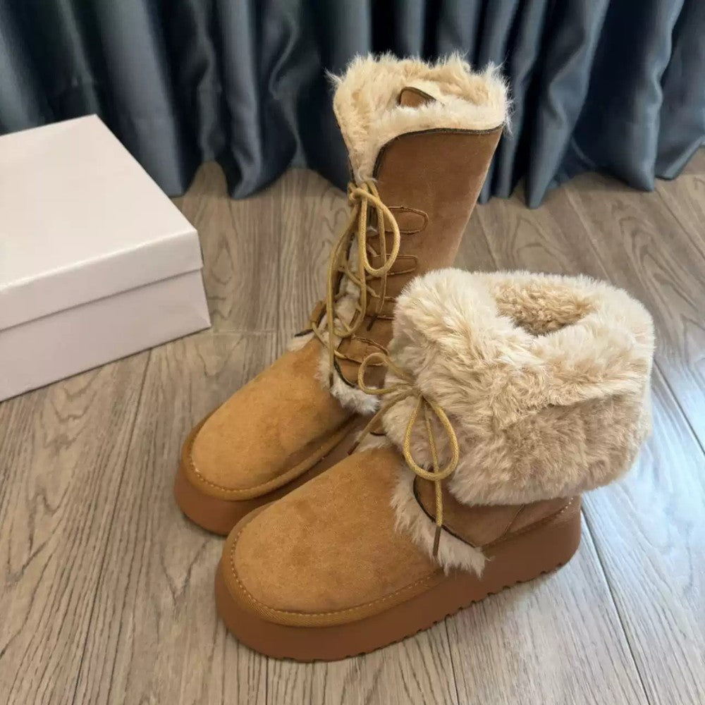 Two-Way Fleece Winter Snow Boots