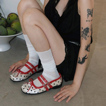 French Polka Dot Mary Janes
