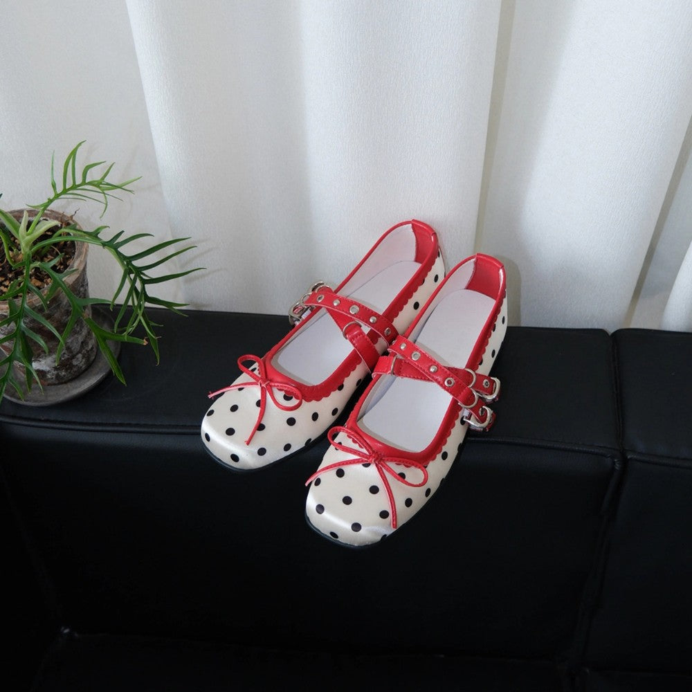 French Polka Dot Mary Janes