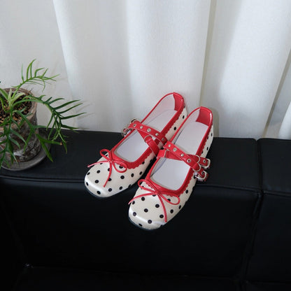French Polka Dot Mary Janes