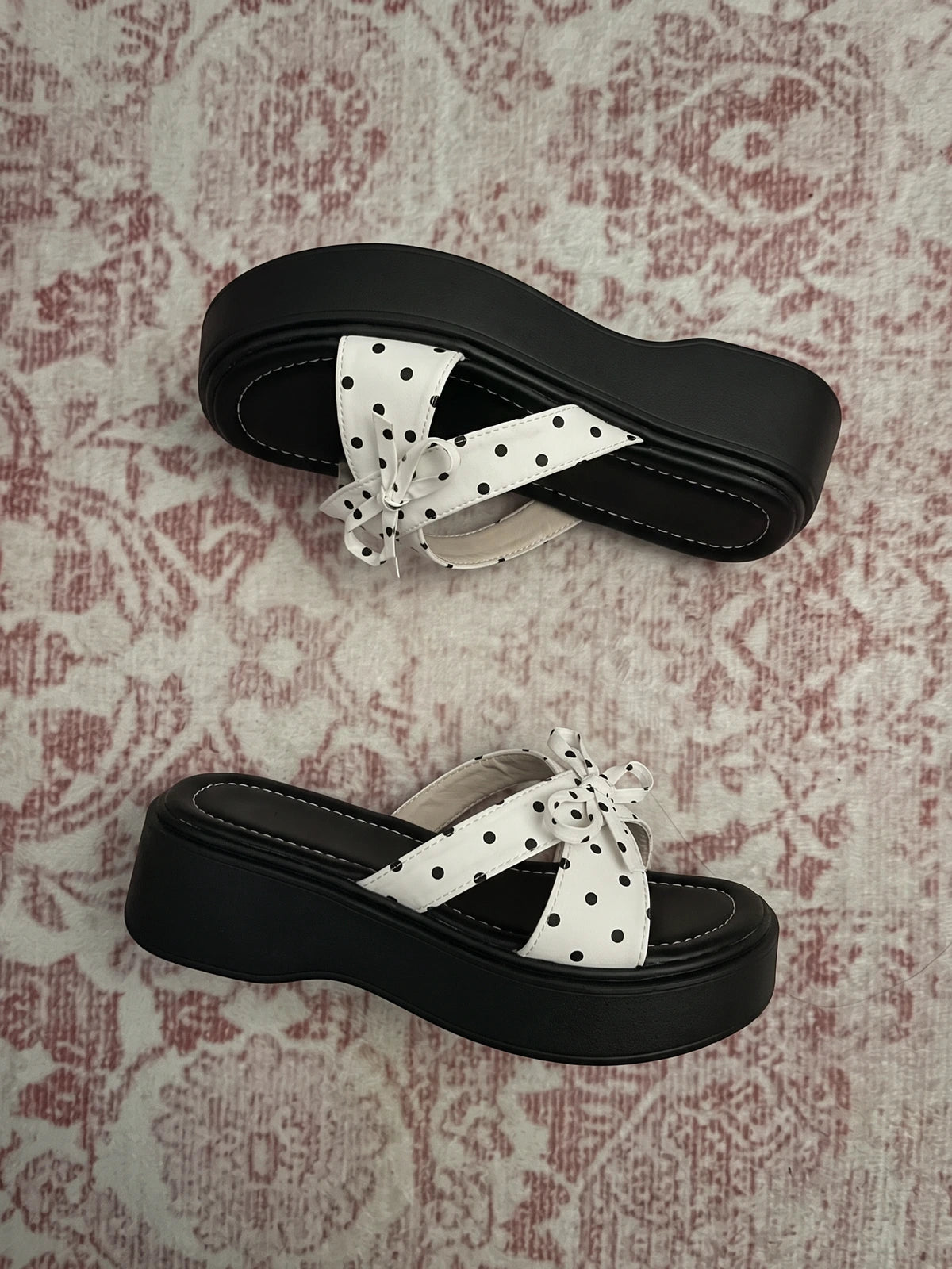 Ariane Polka Dot Platform Mules