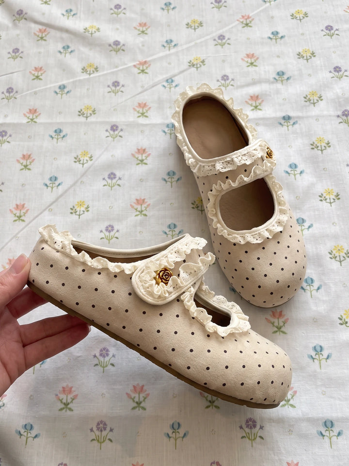 Francette Polka Dot Lace Mules