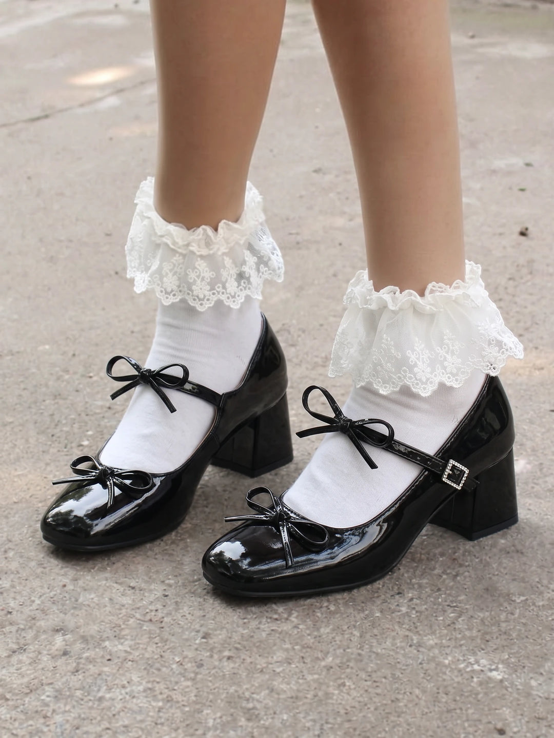 Philomene Crystal Bow Patent Mary Janes