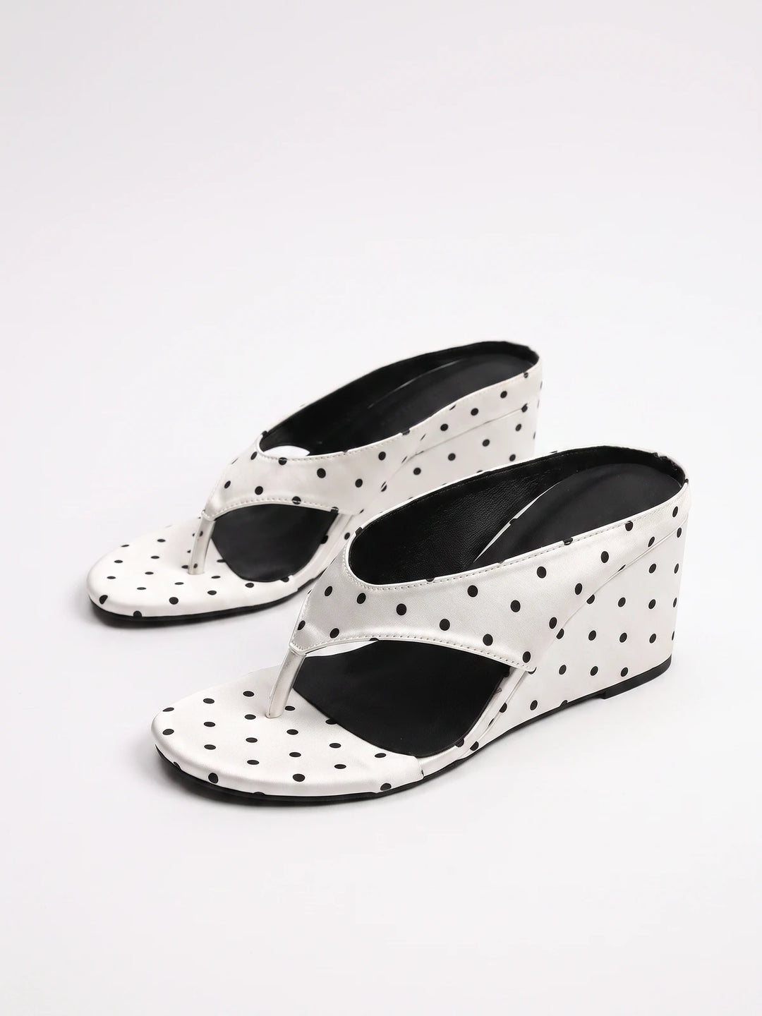 Josette Polka Dot Wedge Mules