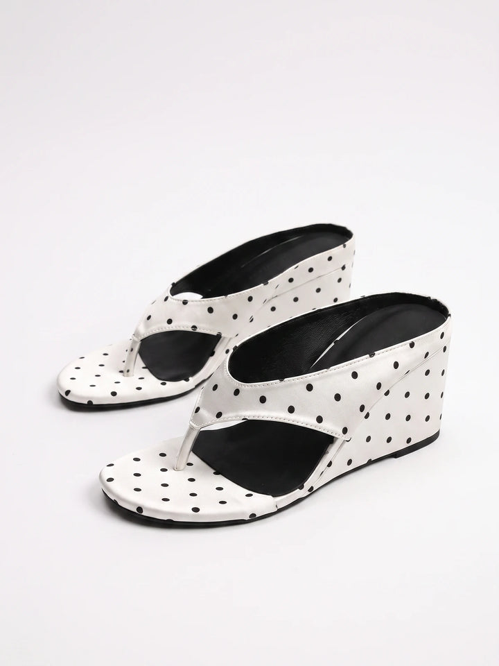 Josette Polka Dot Wedge Mules
